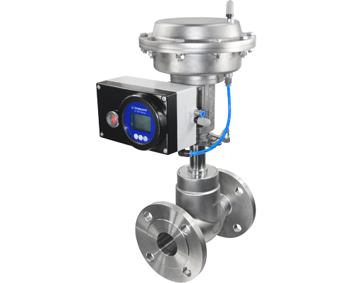 Diaphragm type pneumatic globe valve with positioner